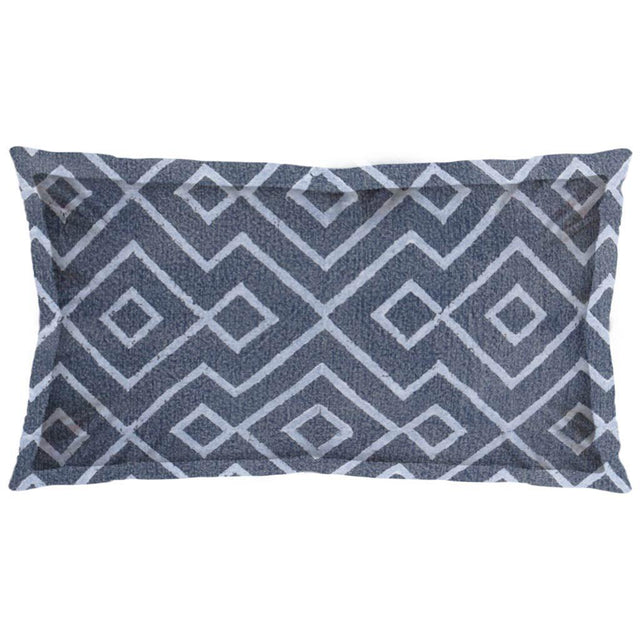 Mercana Boswell III 14 x 26 Blue Diamond Patterned Pillow Cover