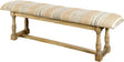 Mercana Greenfield II 59L x 14W Patterned Tan Upholstered Wood Frame Accent Bench