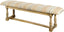 Mercana Greenfield II 59L x 14W Patterned Tan Upholstered Wood Frame Accent Bench
