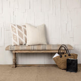Mercana Greenfield II 59L x 14W Patterned Tan Upholstered Wood Frame Accent Bench