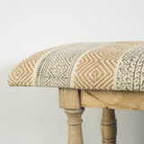 Mercana Greenfield II 59L x 14W Patterned Tan Upholstered Wood Frame Accent Bench