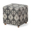 Mercana Pallu 18.75"H Dhurrie Cotton Cover w/Four Wooden Legs Ottoman
