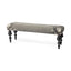 Mercana Alhambra 55L x 14W Upholstered Gray Seat W/Black Wood Legs Accent Bench