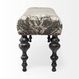 Mercana Alhambra 55L x 14W Upholstered Gray Seat W/Black Wood Legs Accent Bench