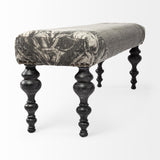 Mercana Alhambra 55L x 14W Upholstered Gray Seat W/Black Wood Legs Accent Bench