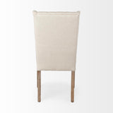 Mercana Mackenzie I Cream Plush Linen Covering Ash Solid Wood Base Dining Chair