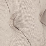 Mercana Mackenzie I Cream Plush Linen Covering Ash Solid Wood Base Dining Chair