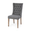 Mercana Mackenzie II Gray Plush Linen Covering Ash Solid Wood Base Dining Chair