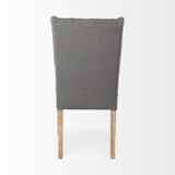 Mercana Mackenzie II Gray Plush Linen Covering Ash Solid Wood Base Dining Chair