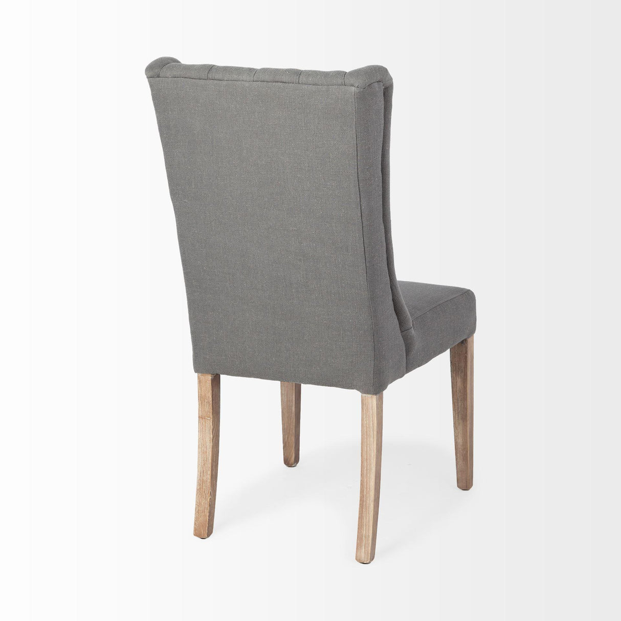 Mercana Mackenzie II Gray Plush Linen Covering Ash Solid Wood Base Dining Chair