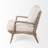 Mercana Harman II Off-White Fabric Seat w/ Wood Frame Accent Chair