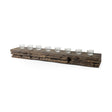 Mercana Lakara Reclaimed Wood Eight Tealight Table Candle Holder