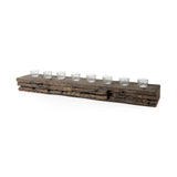 Mercana Lakara Reclaimed Wood Eight Tealight Table Candle Holder