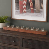 Mercana Lakara Reclaimed Wood Eight Tealight Table Candle Holder