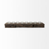 Mercana Lakara Reclaimed Wood Eight Tealight Table Candle Holder