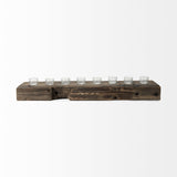 Mercana Lakara Reclaimed Wood Eight Tealight Table Candle Holder