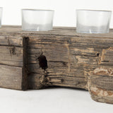 Mercana Lakara Reclaimed Wood Eight Tealight Table Candle Holder