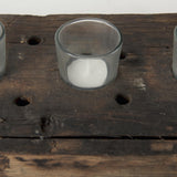 Mercana Lakara Reclaimed Wood Eight Tealight Table Candle Holder