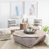 Mercana Esagono Octagonal Reclaimed Wood End/Side Table w/ Storage