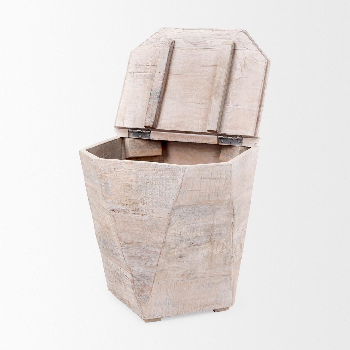 Mercana Esagono Octagonal Reclaimed Wood End/Side Table w/ Storage