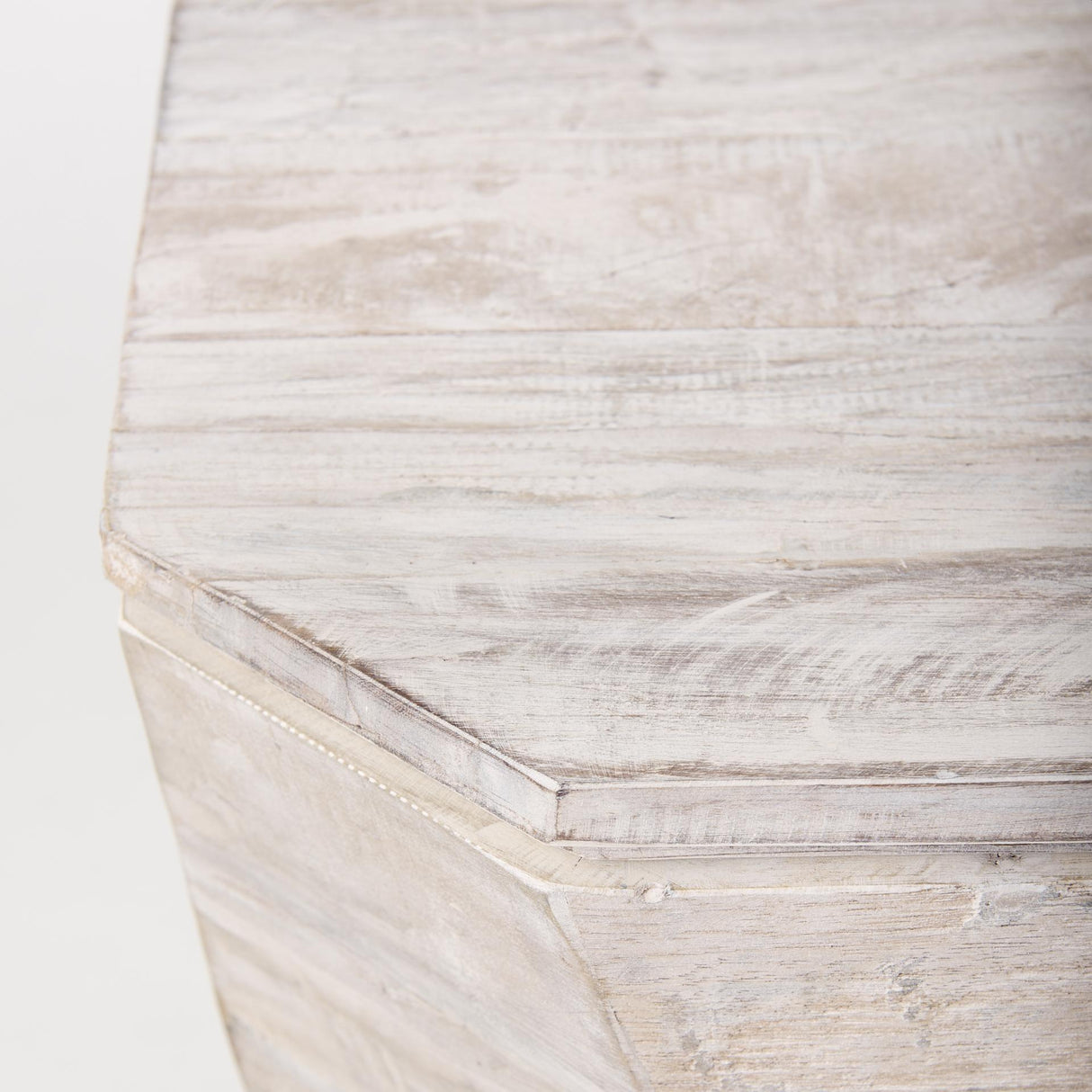 Mercana Esagono Octagonal Reclaimed Wood End/Side Table w/ Storage