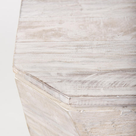 Mercana Esagono Octagonal Reclaimed Wood End/Side Table w/ Storage