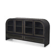 Mercana Gehry I 62.3x16.5 Black Metal Frame w/Wood Accent 4 Cabinet Door Two Drawer Sideboard