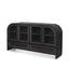 Mercana Gehry I 62.3x16.5 Black Metal Frame w/Wood Accent 4 Cabinet Door Two Drawer Sideboard