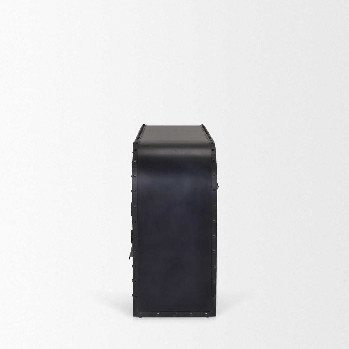Mercana Gehry I 62.3x16.5 Black Metal Frame w/Wood Accent 4 Cabinet Door Two Drawer Sideboard