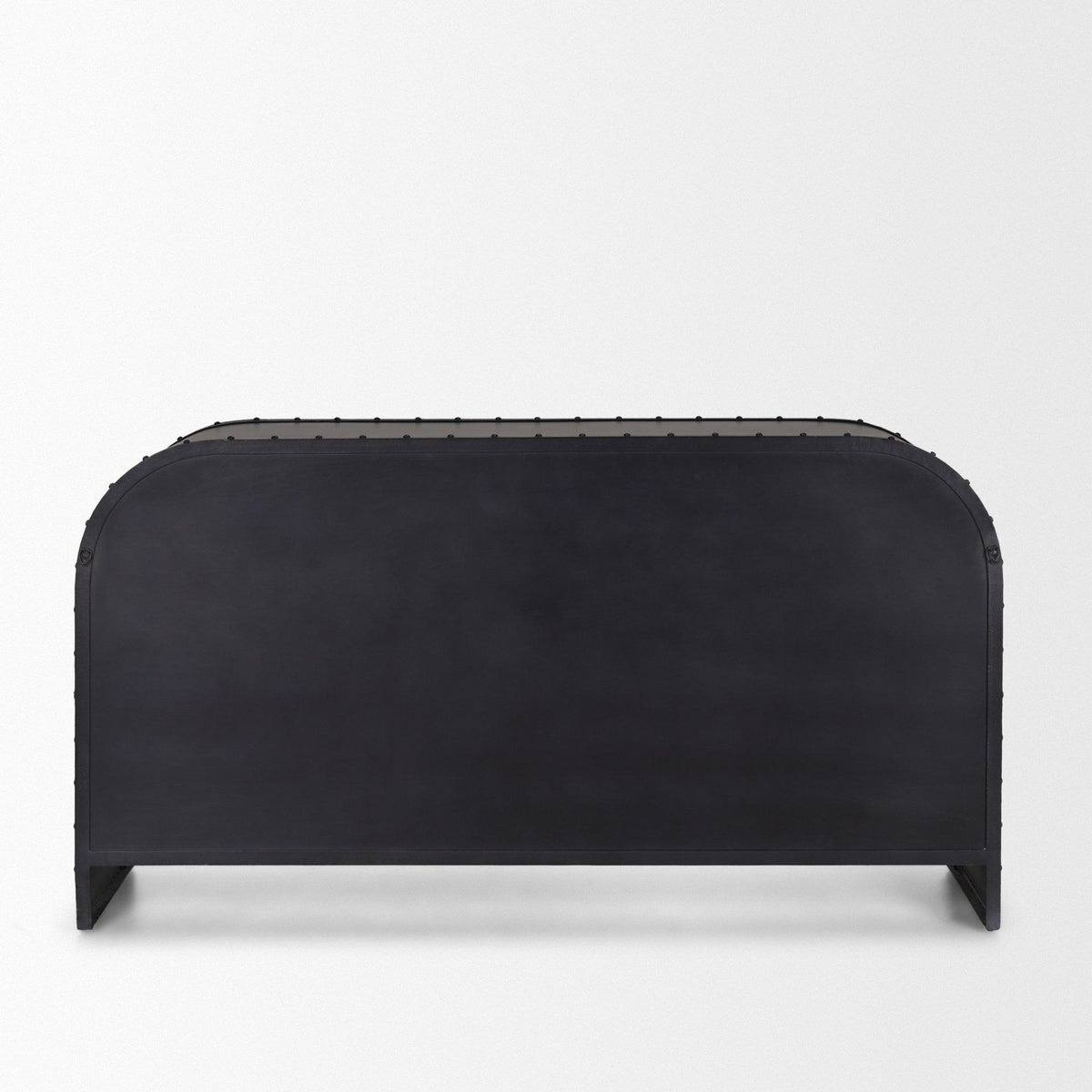 Mercana Gehry I 62.3x16.5 Black Metal Frame w/Wood Accent 4 Cabinet Door Two Drawer Sideboard