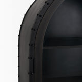 Mercana Gehry 72.3" H Dark Brown Metal Brown Wood and Glass Door Display Cabinet