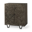 Mercana Argyle I 36L x 16W Dark Brown And Metal 2 Door Accent Cabinet