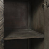 Mercana Argyle I 36L x 16W Dark Brown And Metal 2 Door Accent Cabinet