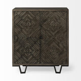 Mercana Argyle I 36L x 16W Dark Brown And Metal 2 Door Accent Cabinet