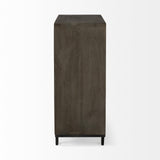 Mercana Argyle I 36L x 16W Dark Brown And Metal 2 Door Accent Cabinet