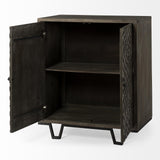 Mercana Argyle I 36L x 16W Dark Brown And Metal 2 Door Accent Cabinet