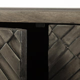 Mercana Argyle I 36L x 16W Dark Brown And Metal 2 Door Accent Cabinet