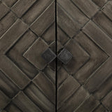 Mercana Argyle I 36L x 16W Dark Brown And Metal 2 Door Accent Cabinet