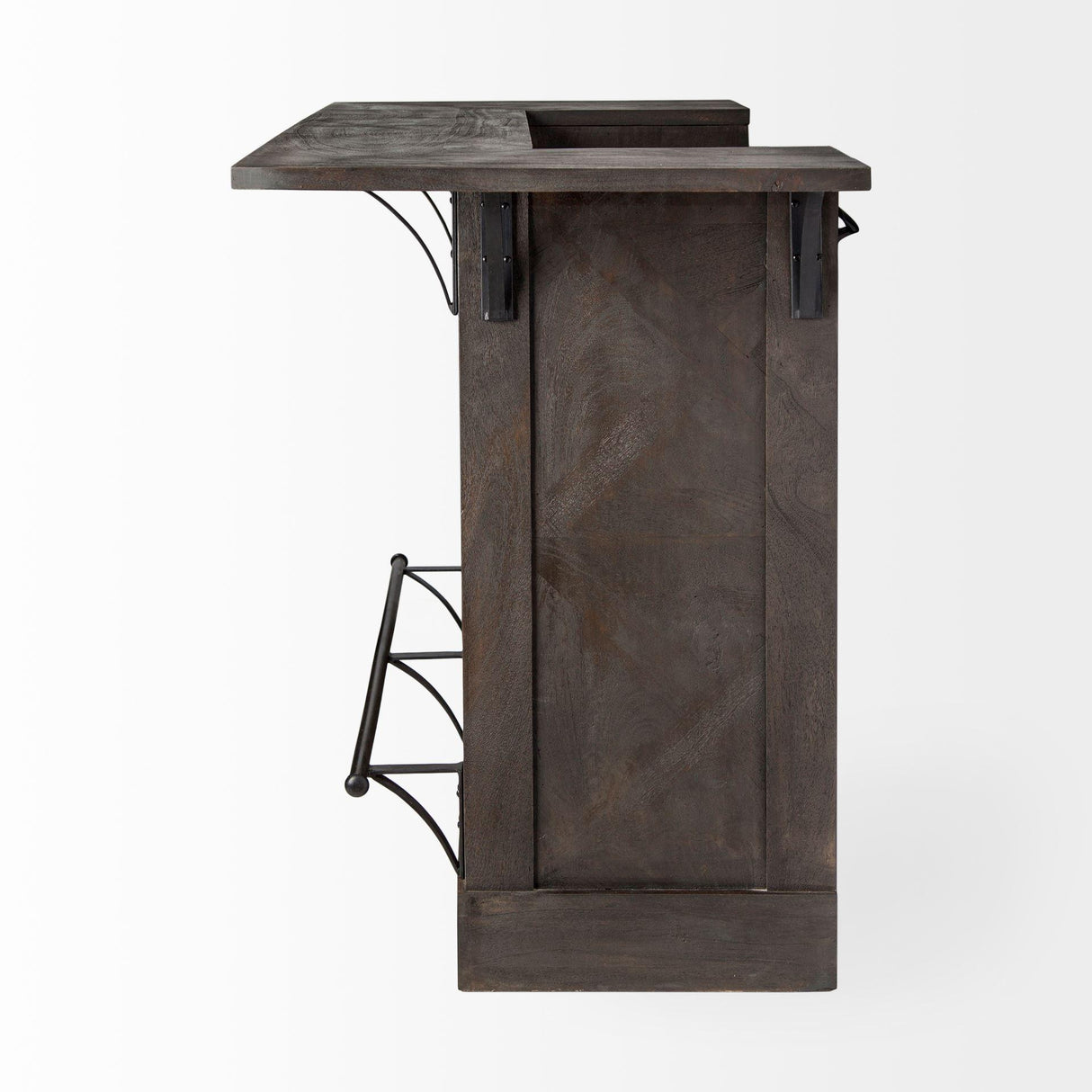 Mercana Cheers Dark Brown Solid Wood Wine Bottle Storage Kitchen Island