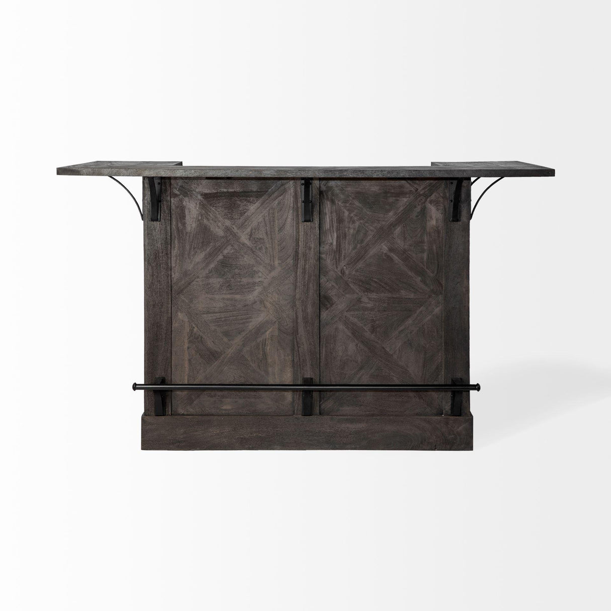 Mercana Cheers Dark Brown Solid Wood Wine Bottle Storage Kitchen Island