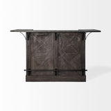 Mercana Cheers Dark Brown Solid Wood Wine Bottle Storage Kitchen Island