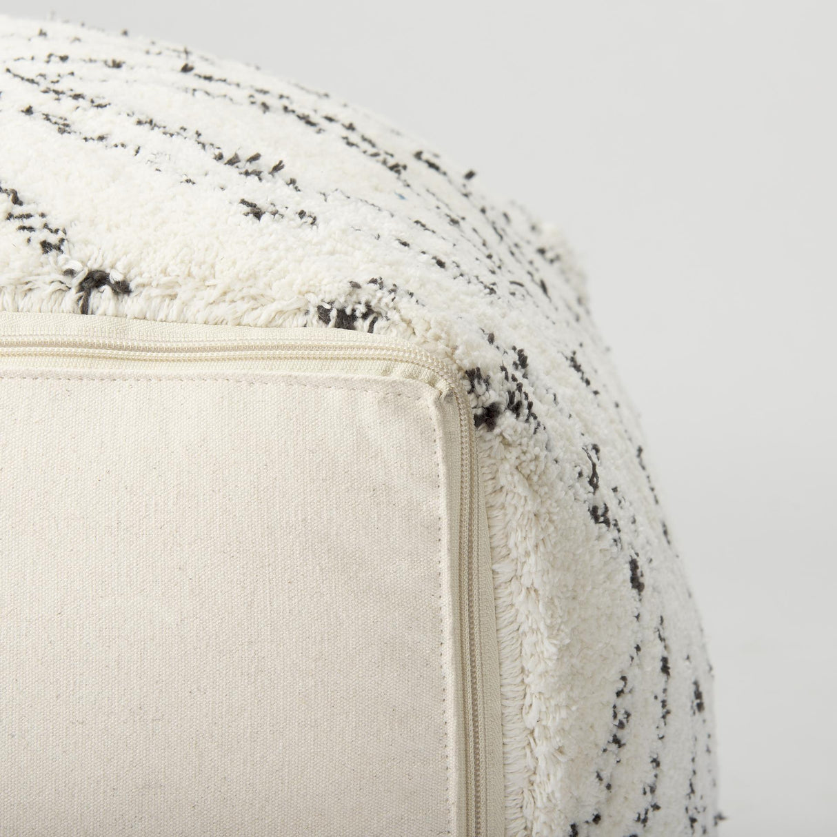Mercana Tapir Beige Cotton Argyle Pattern Square Pouf
