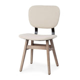 Mercana Haden I Cream Fabric Wrap Brown Solid Wood Base Dining Chair