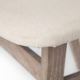 Mercana Haden I Cream Fabric Wrap Brown Solid Wood Base Dining Chair