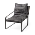 Mercana Hornet II Black Leather Body Metal Frame Accent Chair