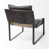 Mercana Hornet II Black Leather Body Metal Frame Accent Chair