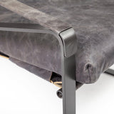 Mercana Hornet II Black Leather Body Metal Frame Accent Chair