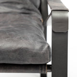 Mercana Hornet II Black Leather Body Metal Frame Accent Chair