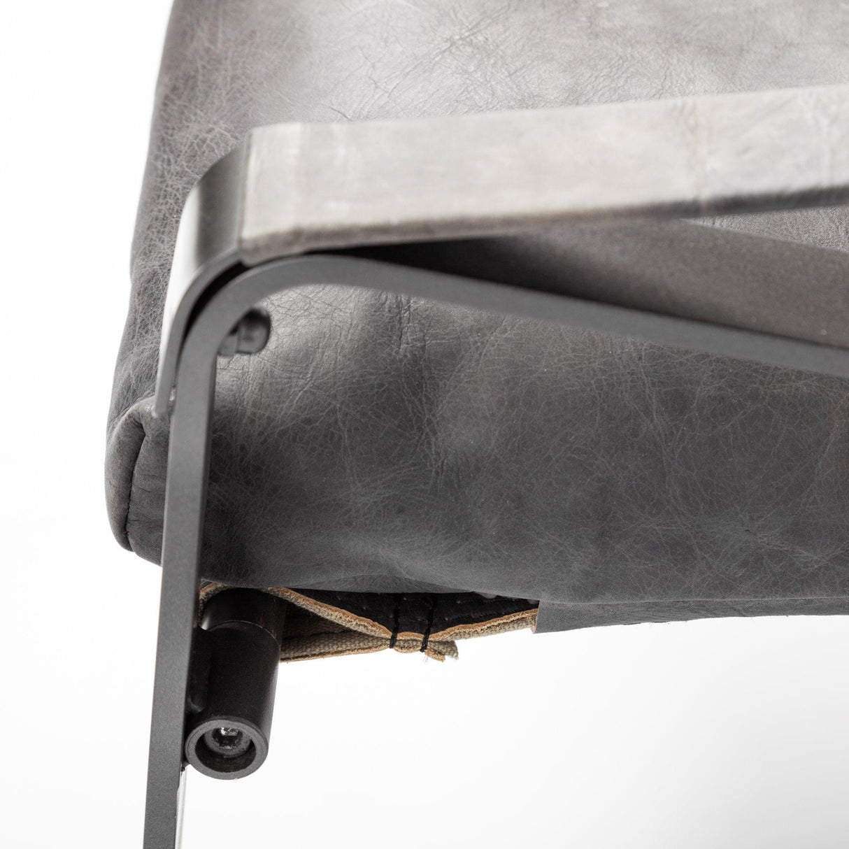 Mercana Hornet II Black Leather Body Metal Frame Accent Chair