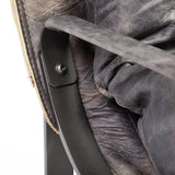 Mercana Hornet II Black Leather Body Metal Frame Accent Chair